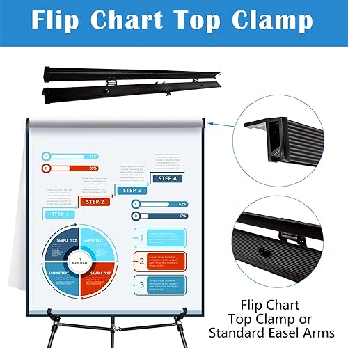 Miniatura 6 de Falling in Art Caballete de exhibición de trípode extra grande de 70 pulgadas de alto, soporte de presentación de aluminio resistente negro, soporte