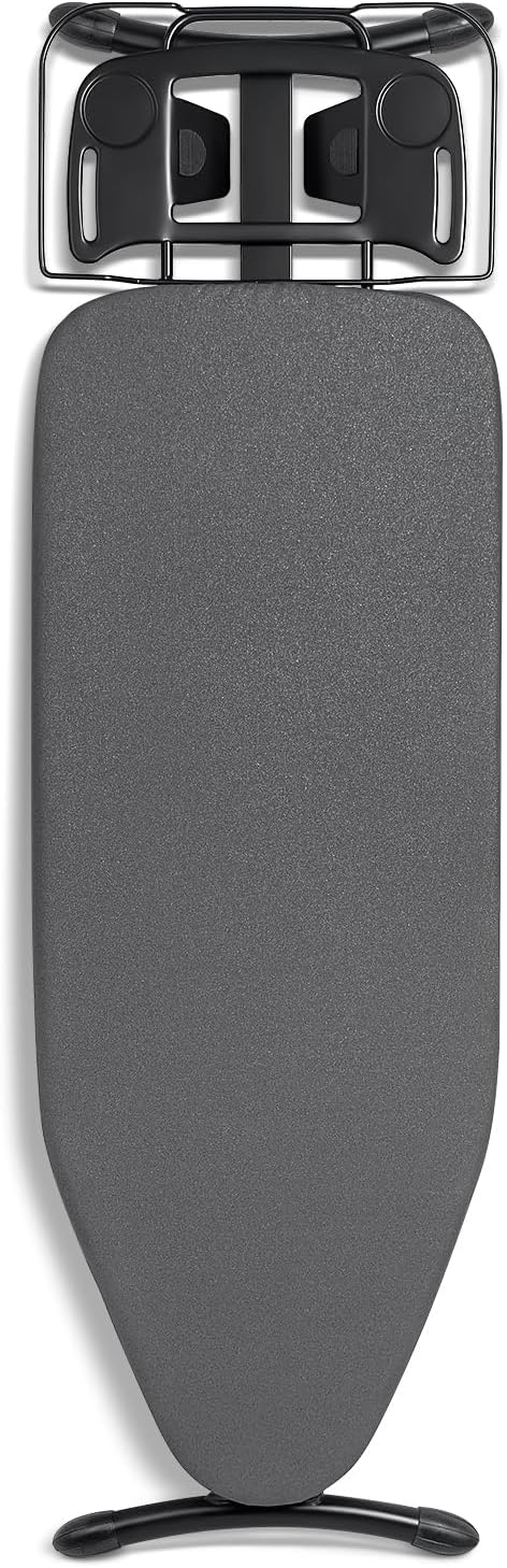 Duwee 17"x46" Ironing Board Full Size,Deluxe Ironing Board with Steam Iron Rest,Heat Resistant Cover and Thicken Felt Pad, Adjustable Height,Heavy Sturdy Legs,Black