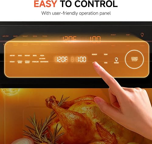 Miniatura 7 de OUNIN Horno combinado de vapor y horneado de encimera de 24L, control mecánico de perilla, puede vapor y hornear