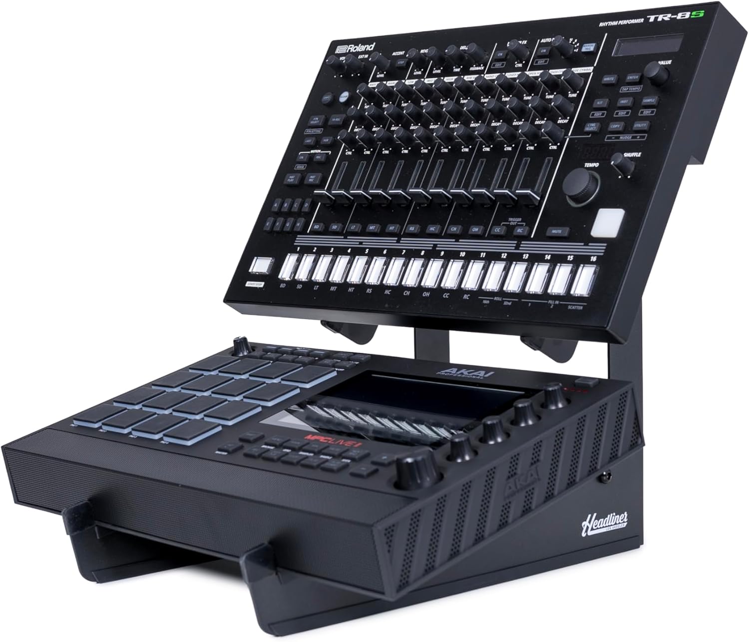 Headliner 2-Tier XL Desktop Production Stand for Samplers, Synths, MIDI Controllers & Drum Machines