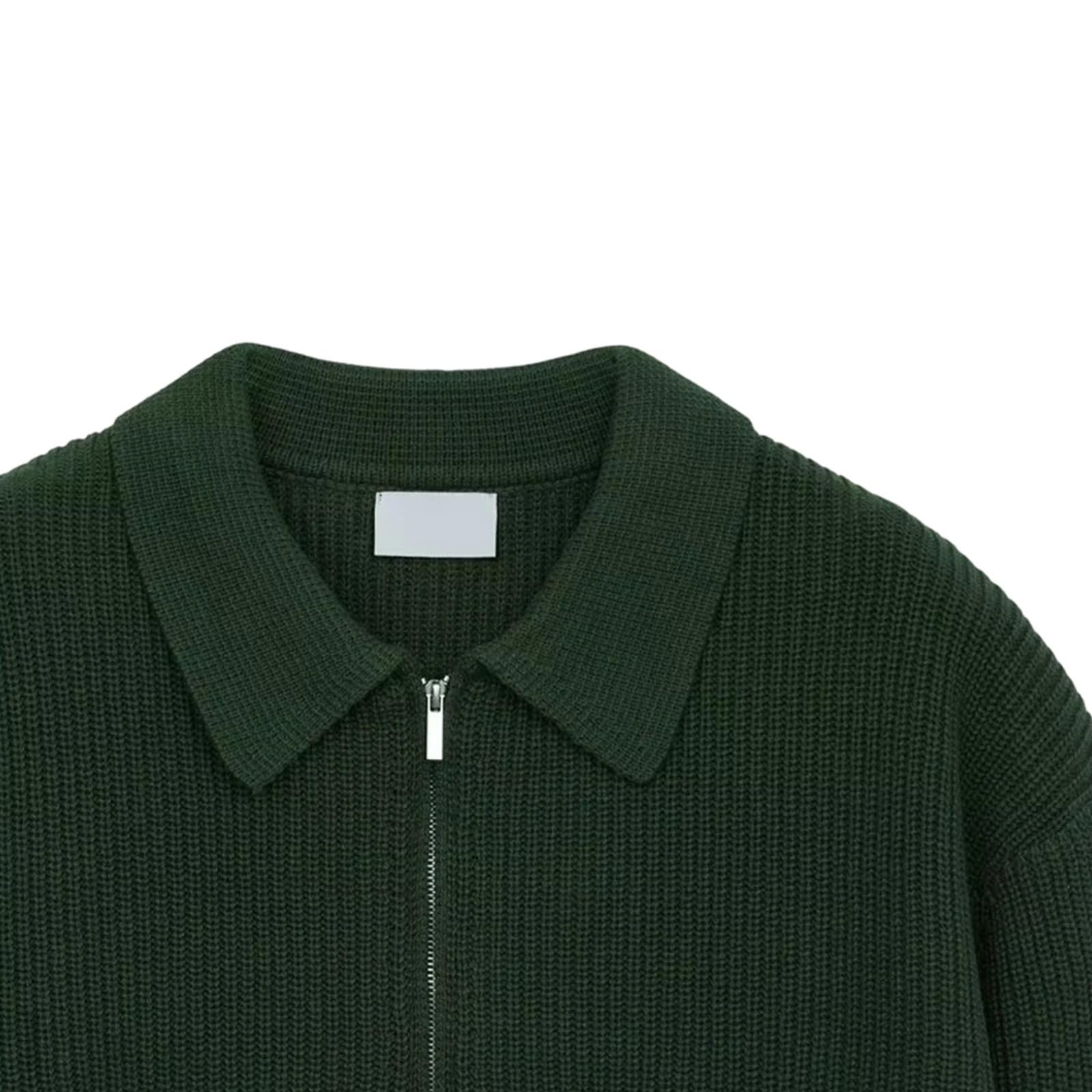 Abrigo de Punto con Estampado de Rayas y Media Cremallera en el Cuello, IDE
