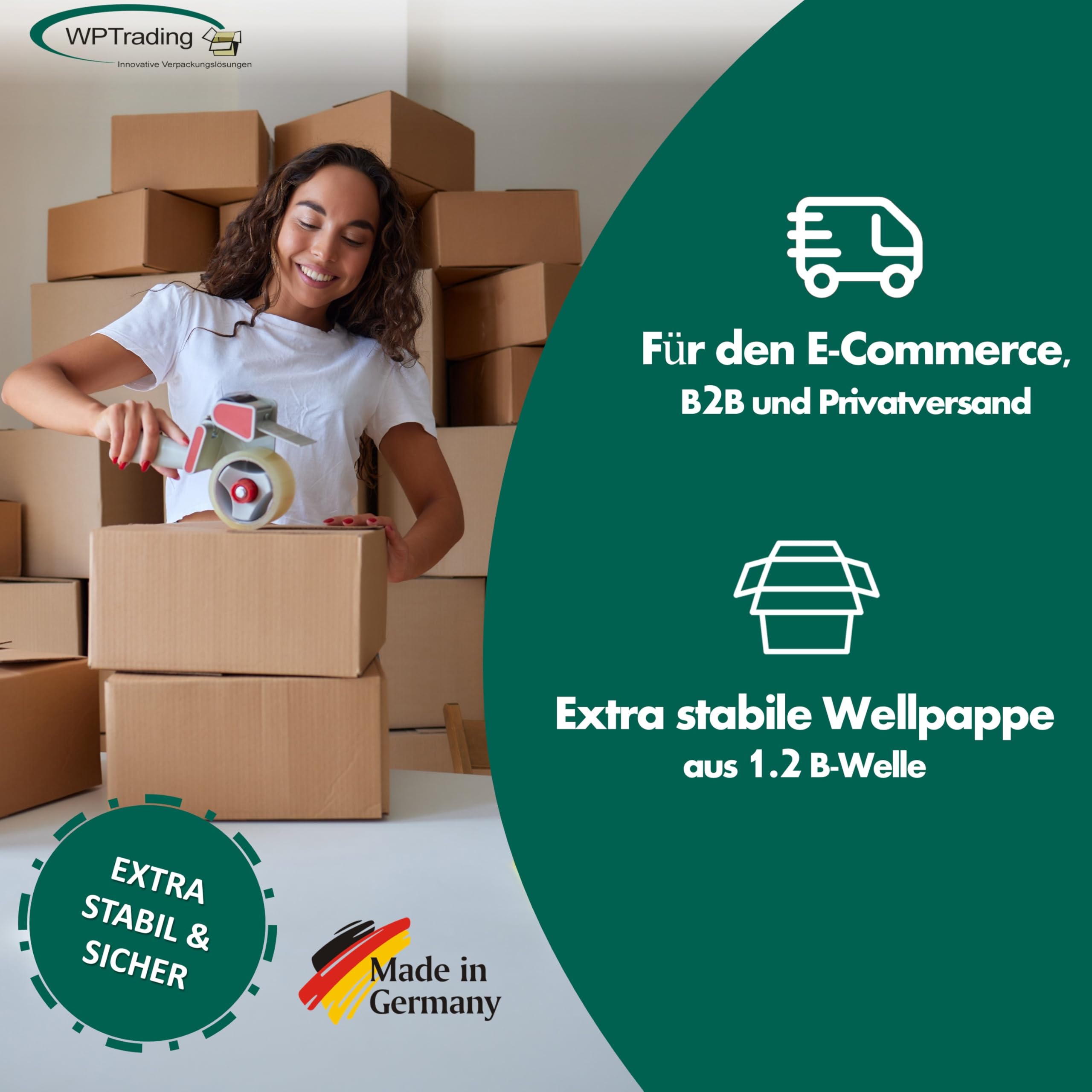 10 Stück Versandkarton 1-wellig 600 x 400 x 400 mm aus Wellpappe (Nr. 70A) Braun - Pappe Faltkarton für Warenversendung - Paket Kartonage groß (L) - Karton Versand Verpackung stabil