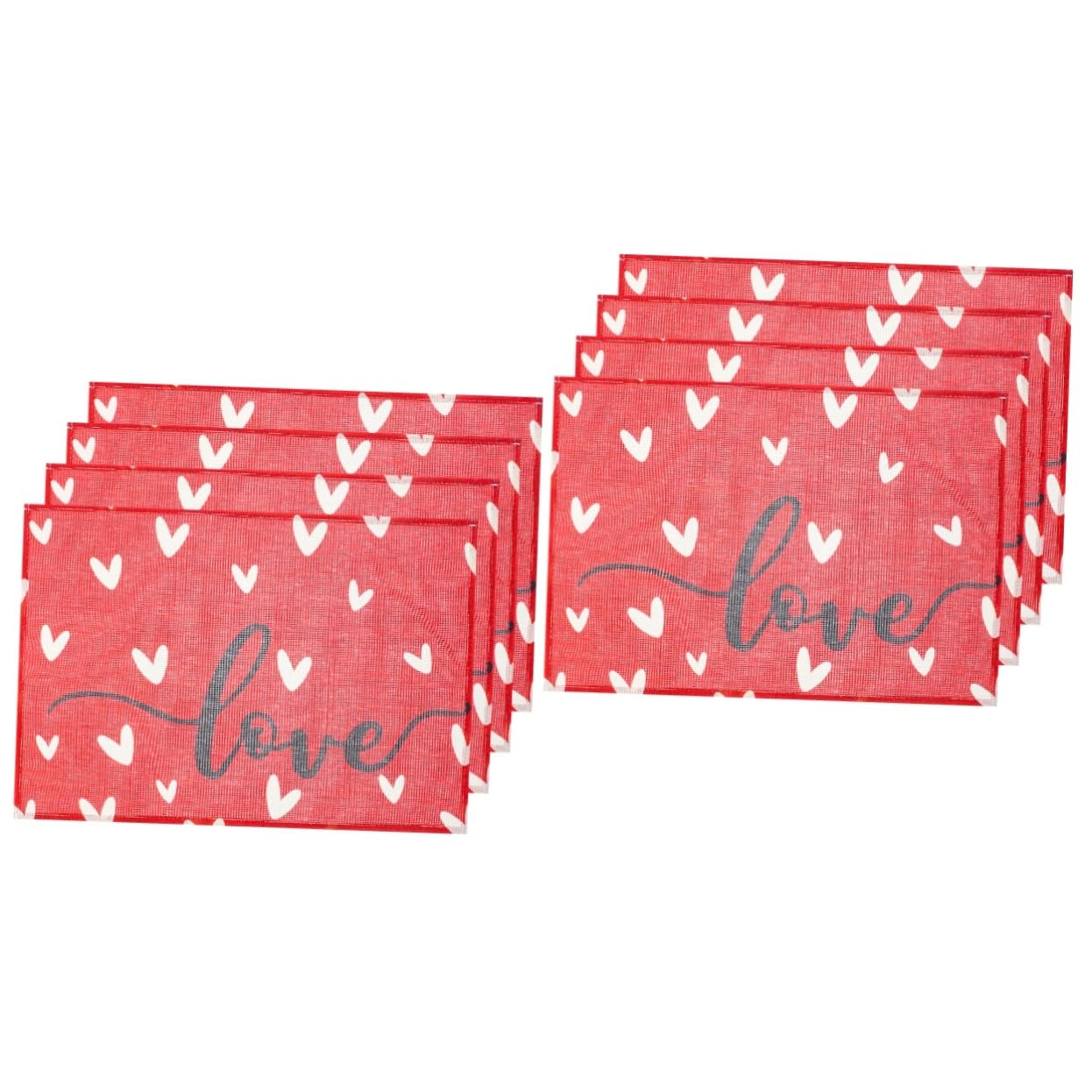 Amosfun 5 Juegos Mantel Occidental Placas De Cargador Manteles De Corcho Decoración Hogar Home Decor Funda Mesa Mantel De La Cena Decoraciones del Día De San Valentín Linaza Rojo 4 Uds * 5