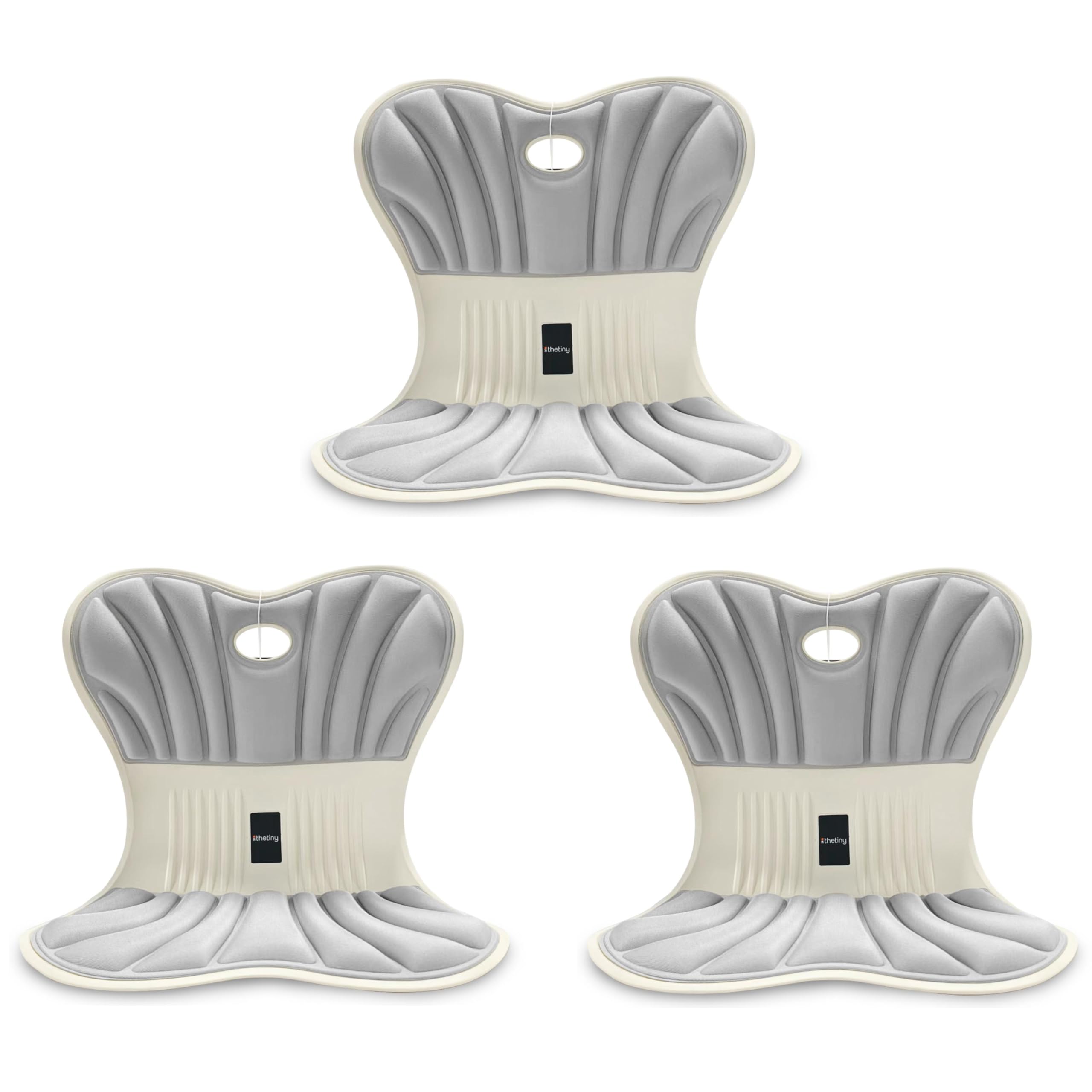 Noix de Coco Set of 3 Posture Support Cushion - Lumbar & Back Support for Office Chair, Car Seat, Sofa, Ergonomic Chair & Back Cushion Back Support Cushion for Chair