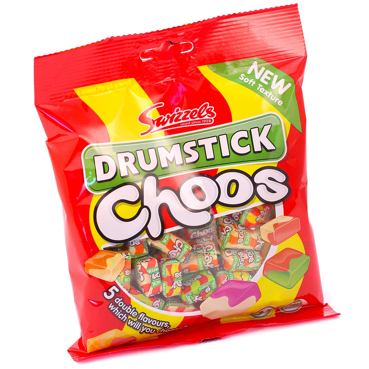 Swizzels Drumstick Choos Sharing Bag 150g, Chewy Sweets For Sharing