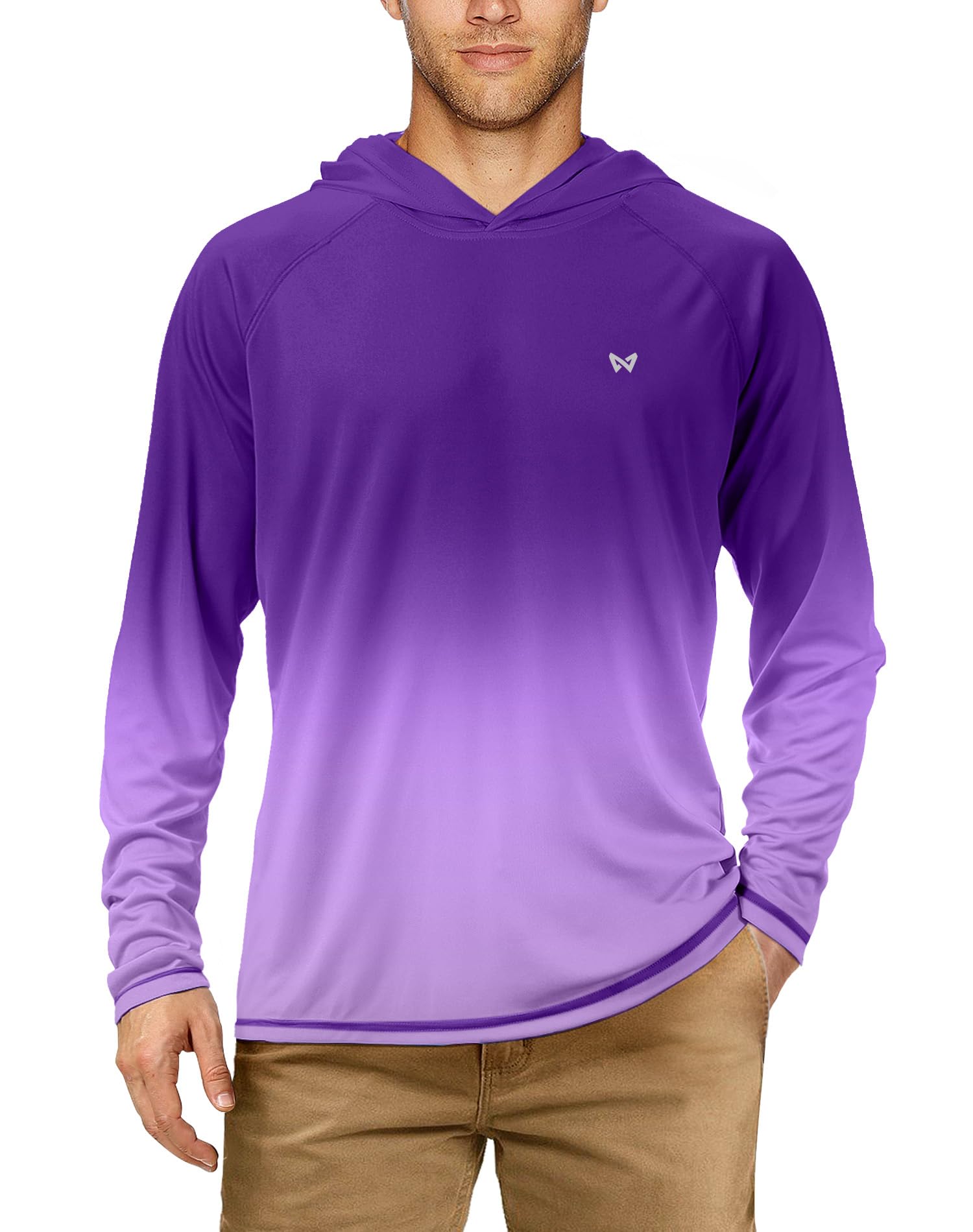 WISMBOX Herren Sun Hoodie UV Shirt Langarm, UPF 50+ Sonnenschutz Rashguard Sportshirt, für Wassersport Angeln Outdoor Sommer