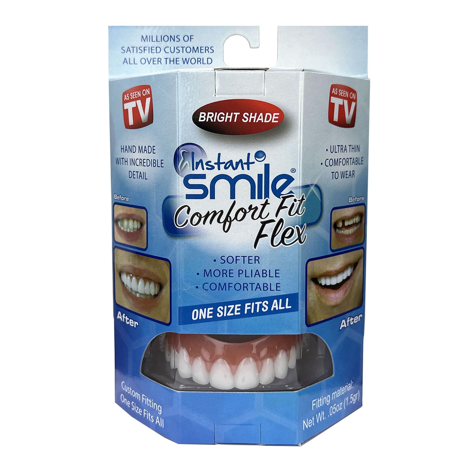 Instant Smile Comfort Fit Flex - Bright Shade - Upper Veneer Cosmetic Teeth