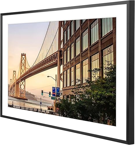 Miniatura 5 de Frametory, Marco de fotos de aluminio de 13 x 19 pulgadas, marco negro de 13 x 19 pulgadas con paspartú de color marfil para fotos de 11 x 17