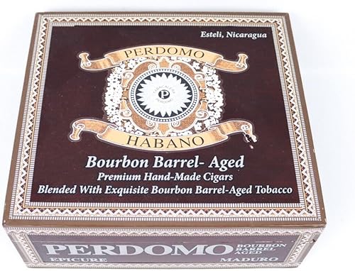 Perdomo Epicure Maduro Habano - Caja vacía de madera para cigarros, 7.75 x 7 x 3 pulgadas