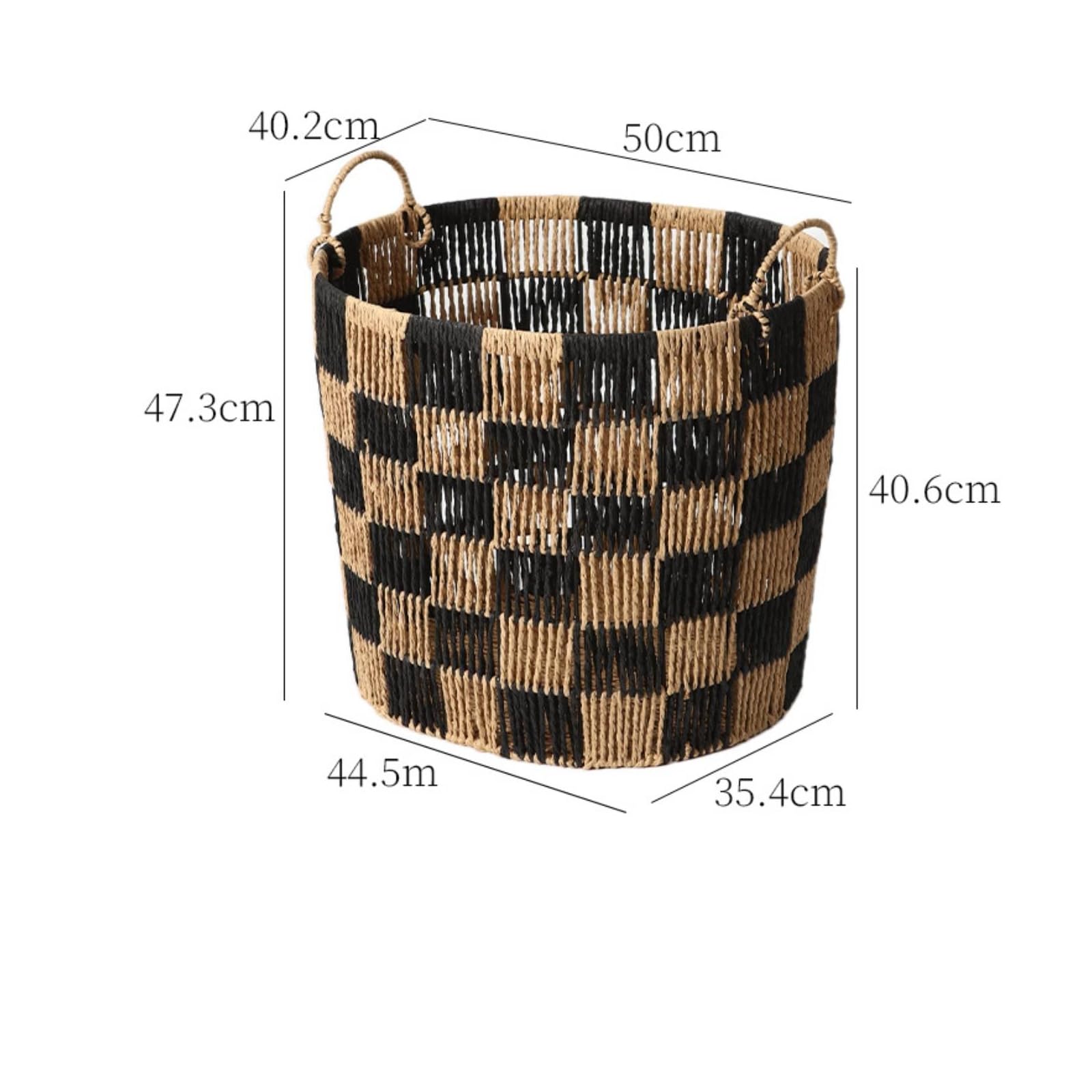 Colcolo Cesto Portabiancheria Intrecciato Cesto Lavanderia Cesto Organizer Cestino Contenitore Robusto con Doppio Manico E Design Intrecciato Struttura, Grande, style to 1