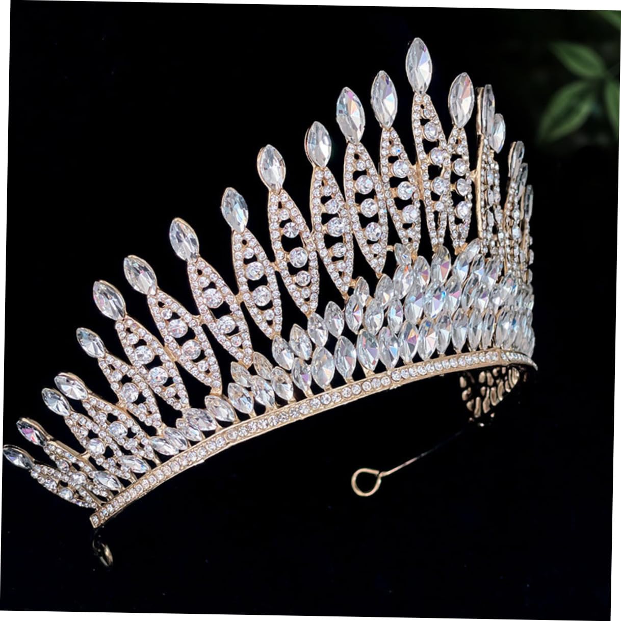 POPETPOP Corona Fascia per Capelli Sposa Tiara da Sposa in Metallo Leggero Accessorio per Capelli Unico per Matrimonio Compleanno e Feste Donna