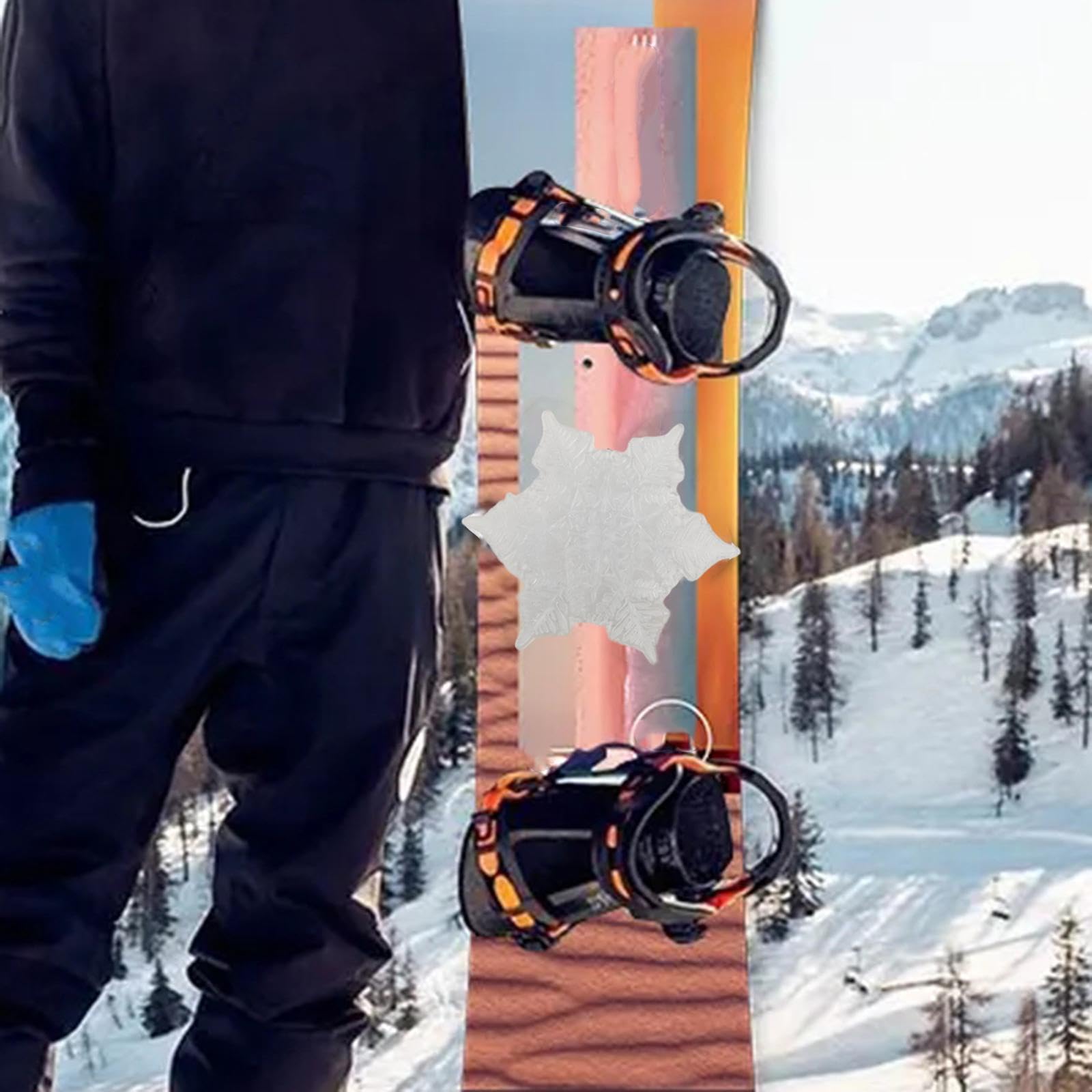 Colaxi Snowboard Stomp Pad Snowboard Grip Stomp Pad Ski Accessories with Strong Adsorption for Skiing Outdoor Winter Sports Beginner