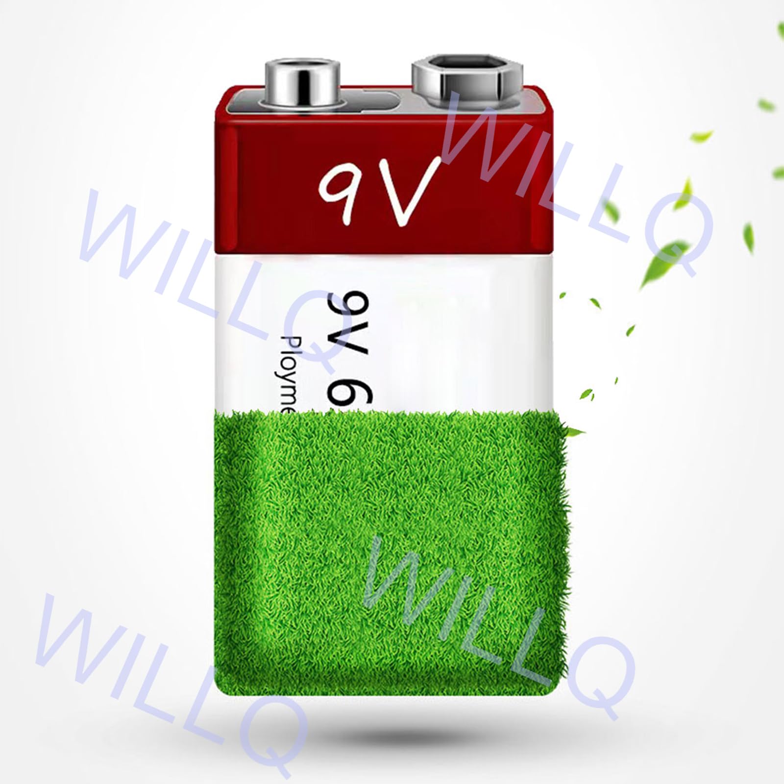 Pack Piles au Lithium Rechargeables 9V Batterie Li-ION 6900mAh 9V avec câble Chargement USB pour Guitare électrique/Microphone/détecteur fumée/détecteur et Plus Encore