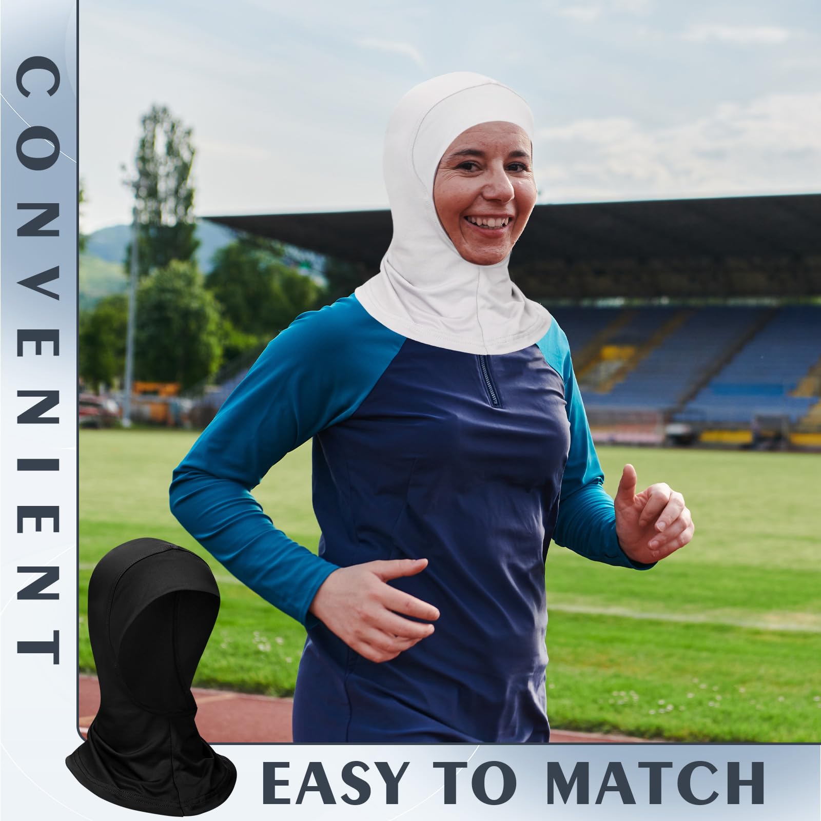 Boyiee 2 Cappelli Hijab per Donna Sciarpe per Testa a Copertura Completa Berretto Hijab Elastico