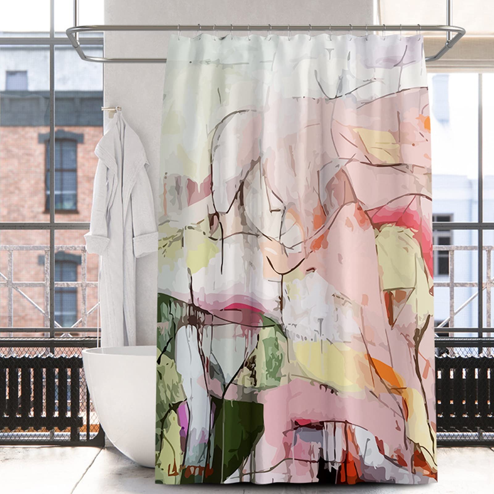 Rideau de douche peinture abstraite graffiti KnSam 180x200 cm polyester anti-moisissure