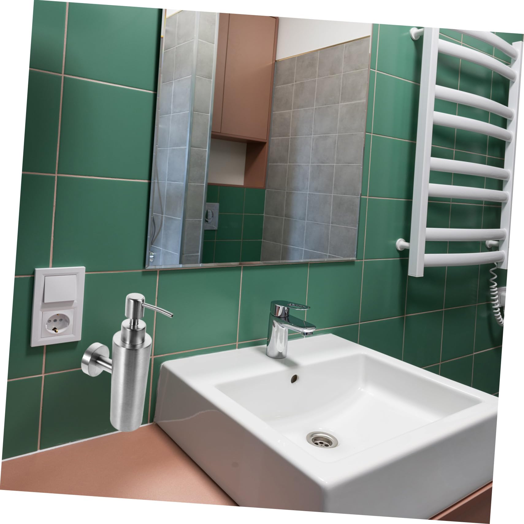 GALPADA Supporto per Dispenser di Sapone Manuale in Acciaio Inox Distributore di Sapone per Mani Ricaricabile da Parete Liquido per Bagno e Cucina Compatibile Vari Prodotti da Erogare