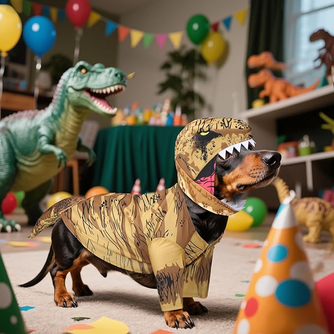 Disfraz de dinosaurio T. Rex para perro, talla Small miniatura 7