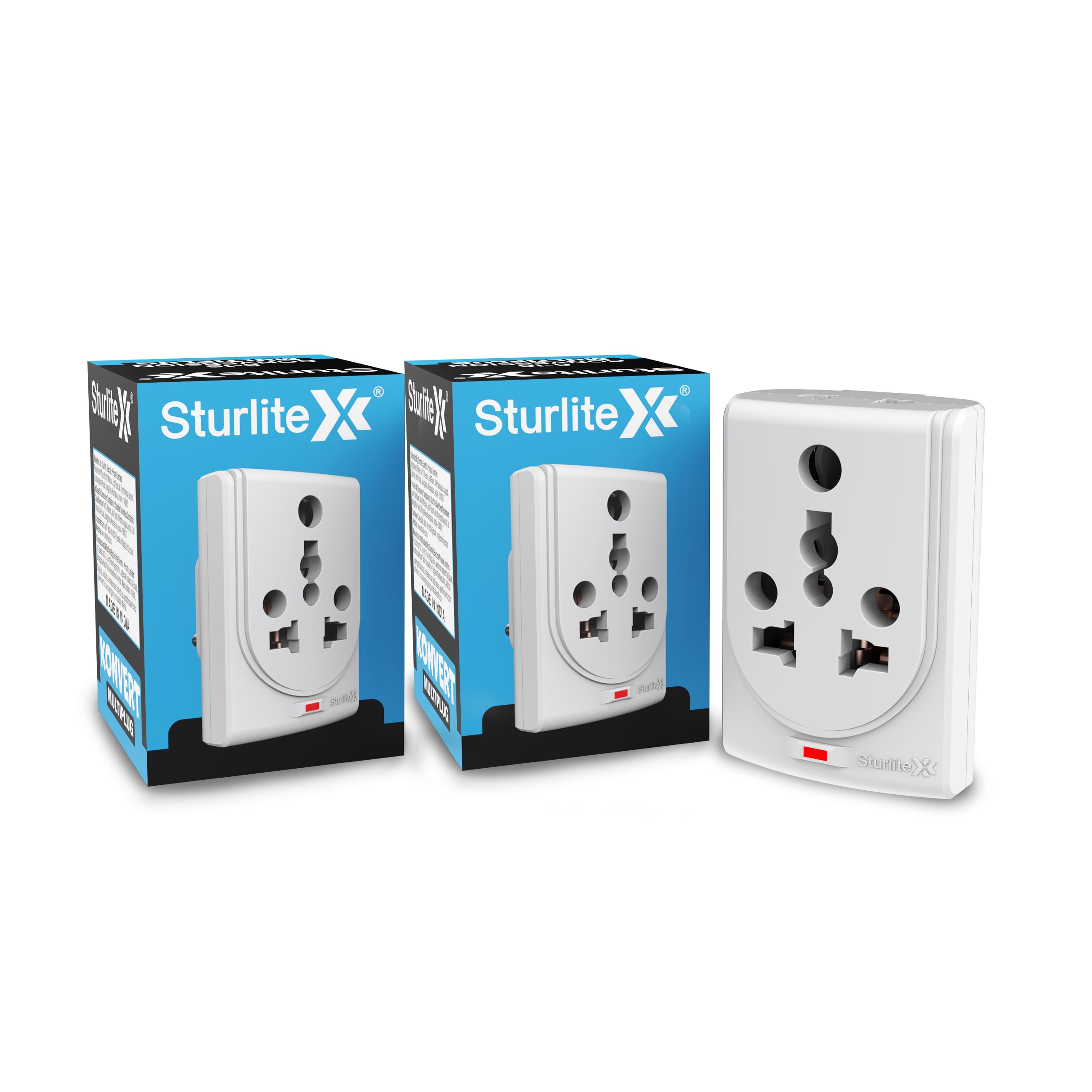 Sturlite Konvert Multiplug| 6-16 Conversion| Universal AC Travel Adapter|6Amp 240V| ABS Strong Body Socket (Pack of 2)-image-14