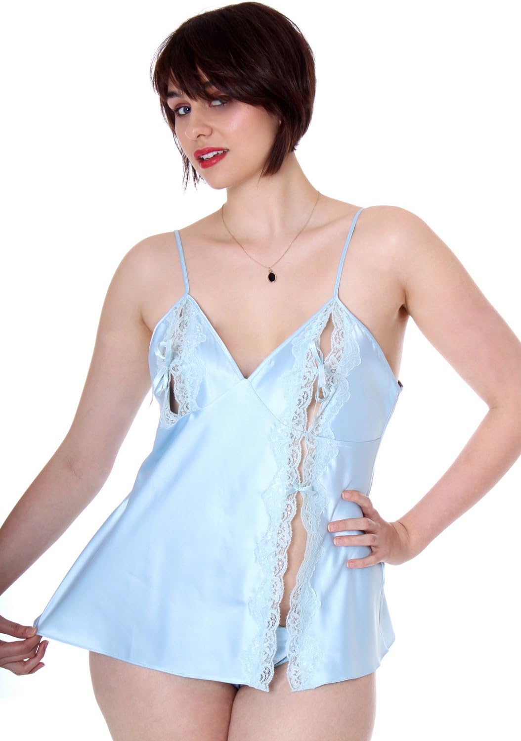 Women's Matte Satin Babydoll with G-String #5232/x (S-3x)