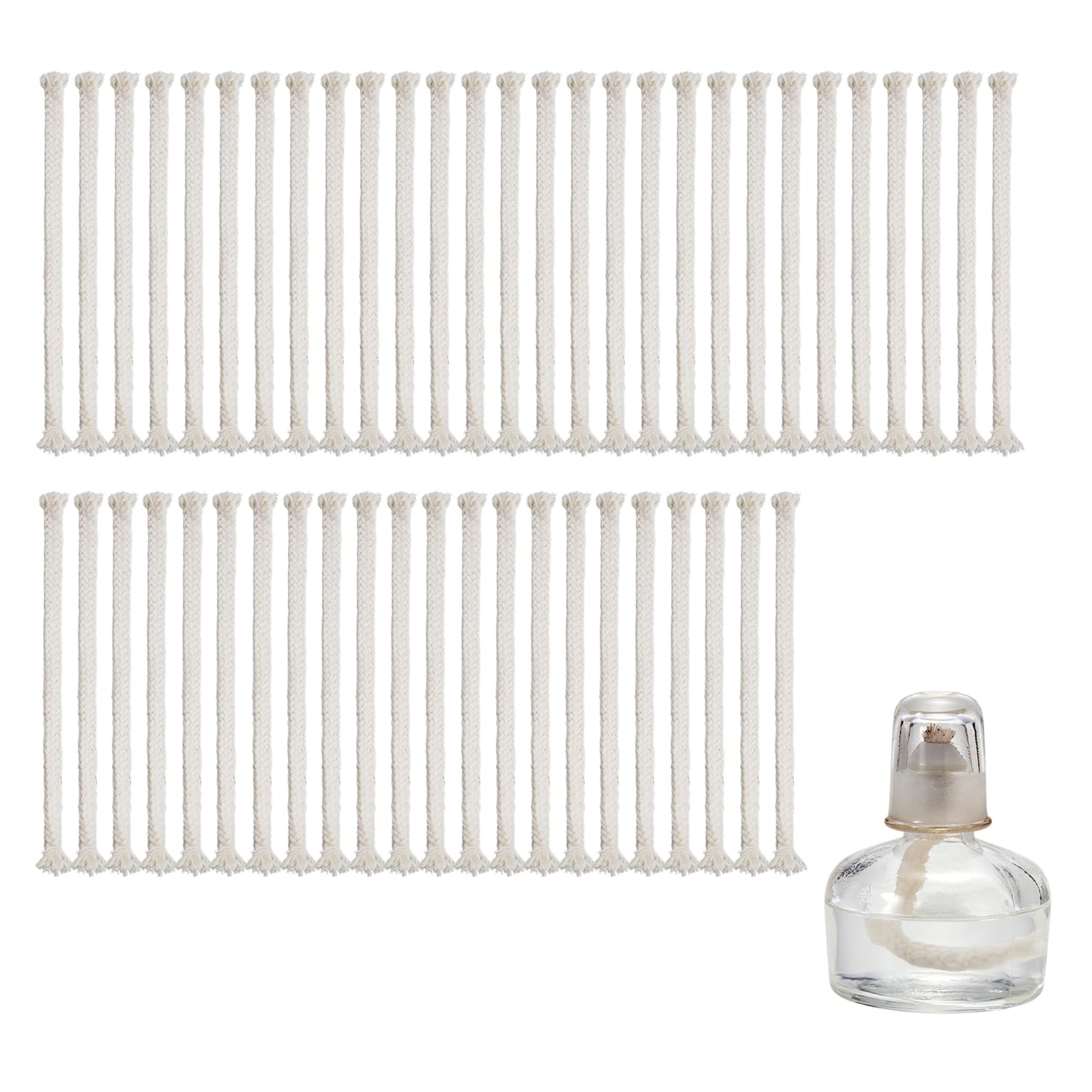 50 Stoppini In Cotone Da 6 Mm Per Lampade A Olio E Torce – Diametro 15x0,7 Cm, Tagliabili