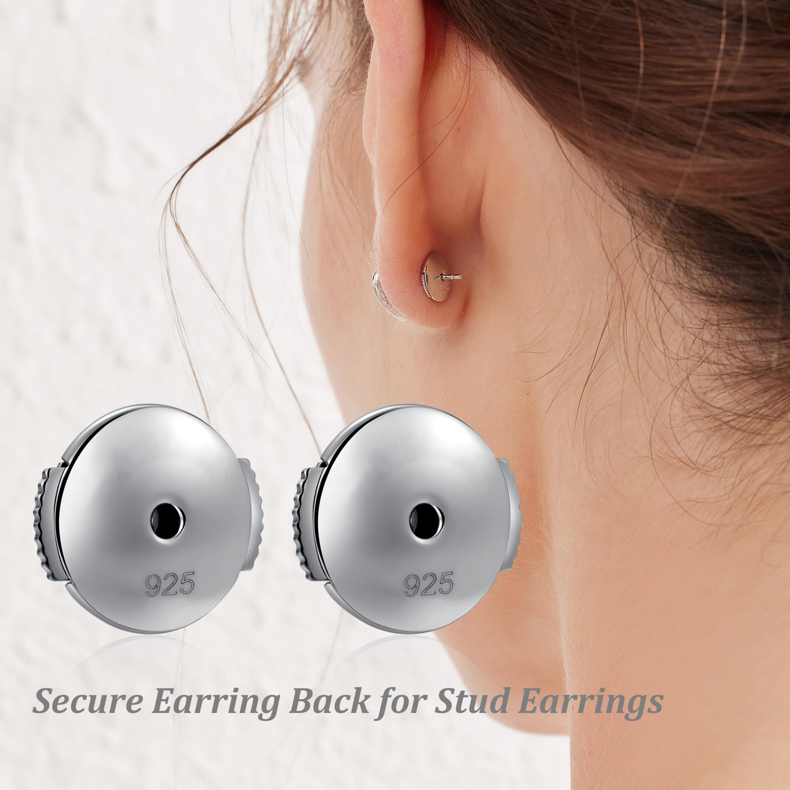 18K Blanc Or Plaqué Fermoirs Boucles D'oreilles 925 Argent Sterling Pour Femmes Fermoir Boucle D'oreille Dos Réglable Ascenseurs