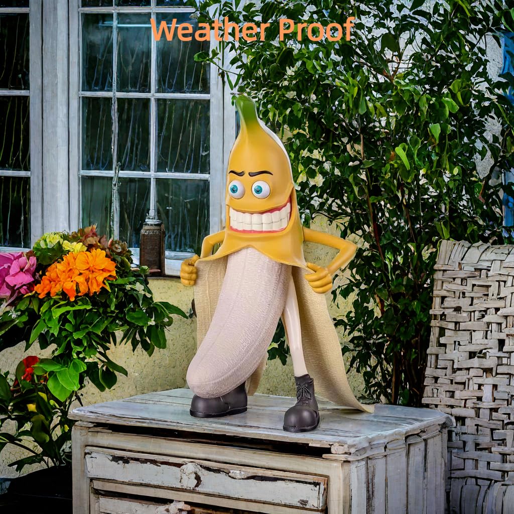 木彫りのバナナ Amazon.co.jp: Abanidet 邪悪なバナナの男の像、気まぐれな樹脂