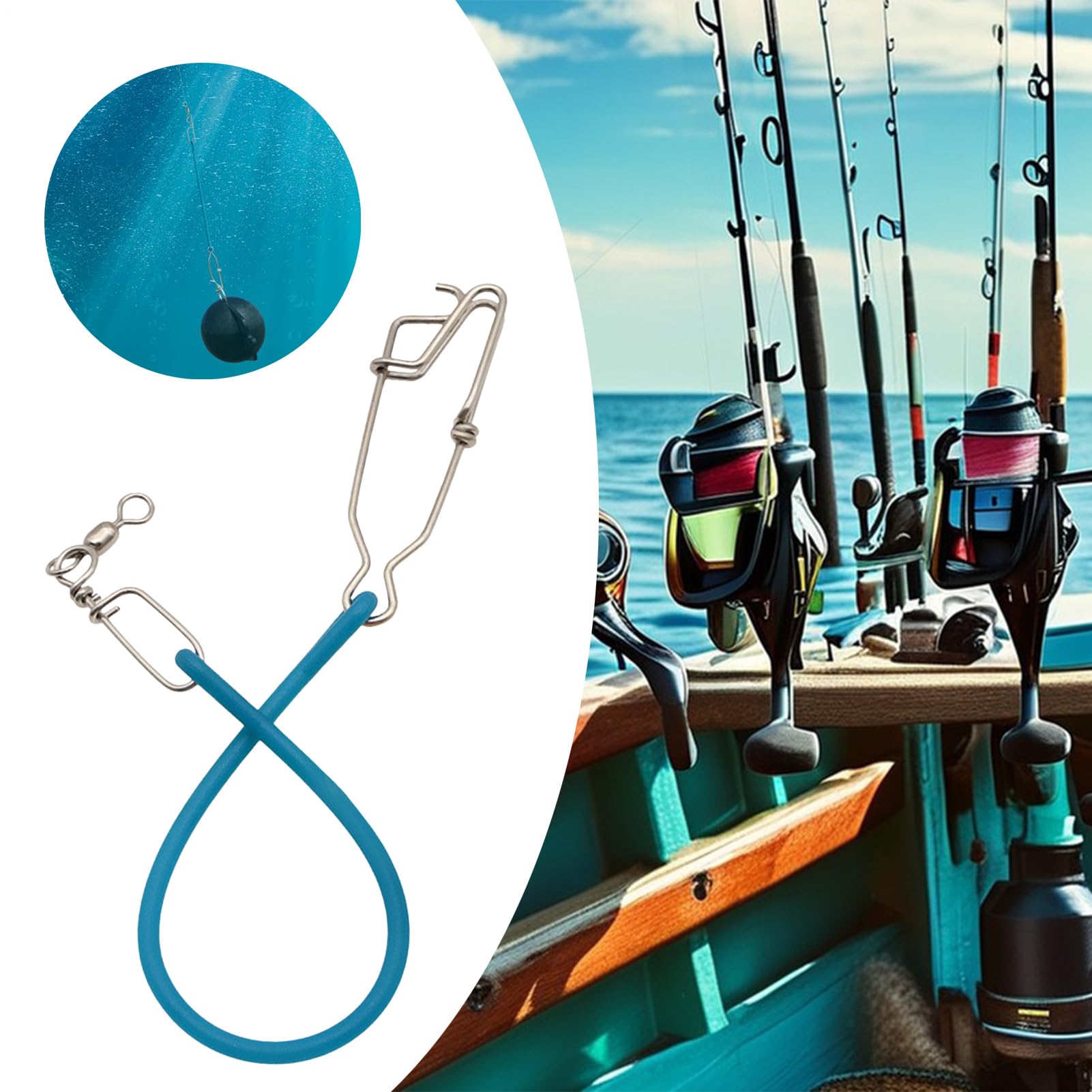 Amortiguador para cañas de Pescar con Remolque, Pesado, con Remolque, para Pesca, Buceo, Surf, Barcos Marinos, Barcos a Motor y Deportes