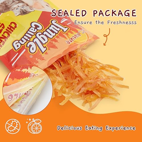 Miniatura 8 de Jungle Calling Golosinas de entrenamiento suaves para perros y gatos pequeños, mini tiras de pollo para entrenamiento de cachorros, aperitivos