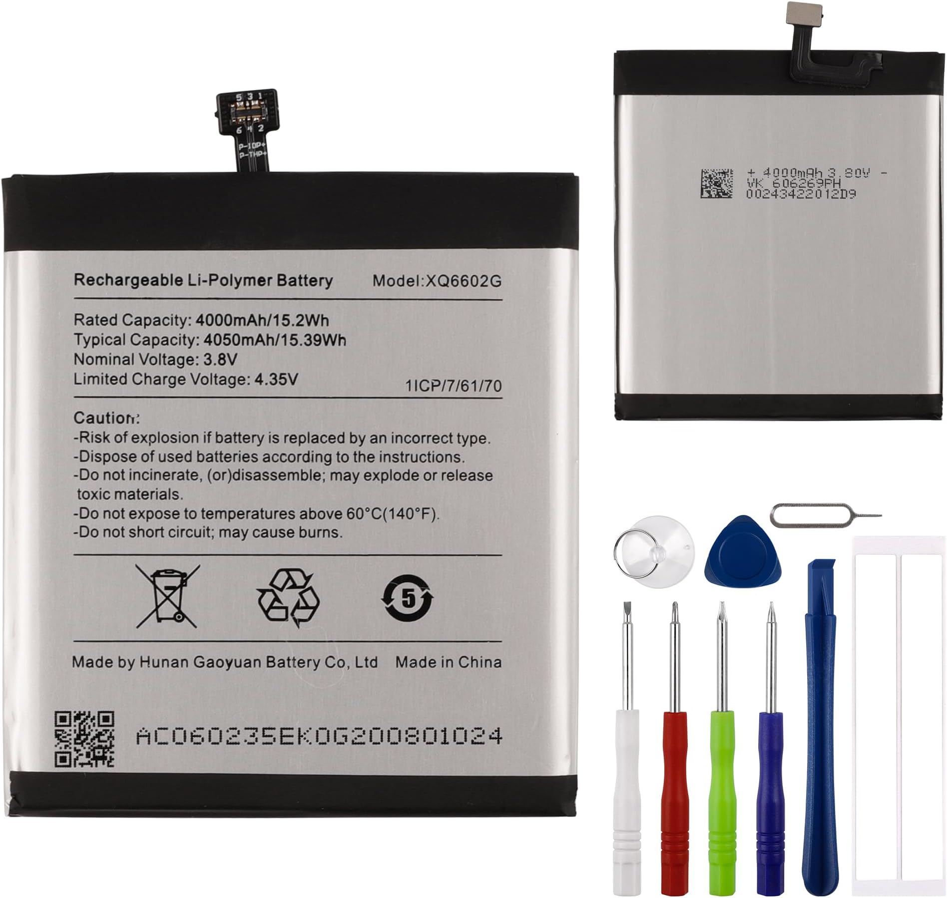 Replacement Battery XQ6602G Battery Compatible with Caterpillar Cat S62 with Tools