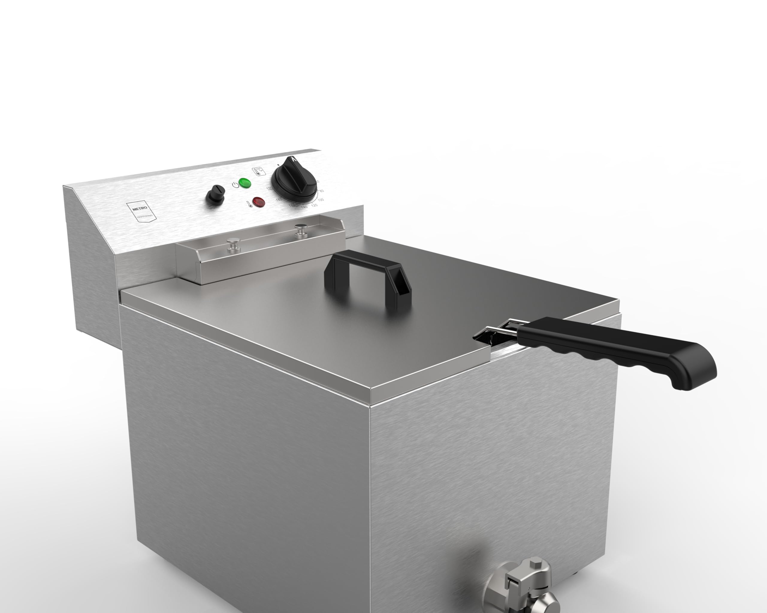 METRO Professional Freidora GDF1010, acero inoxidable, 10 litros, asa resistente al calor, 8.1 kW