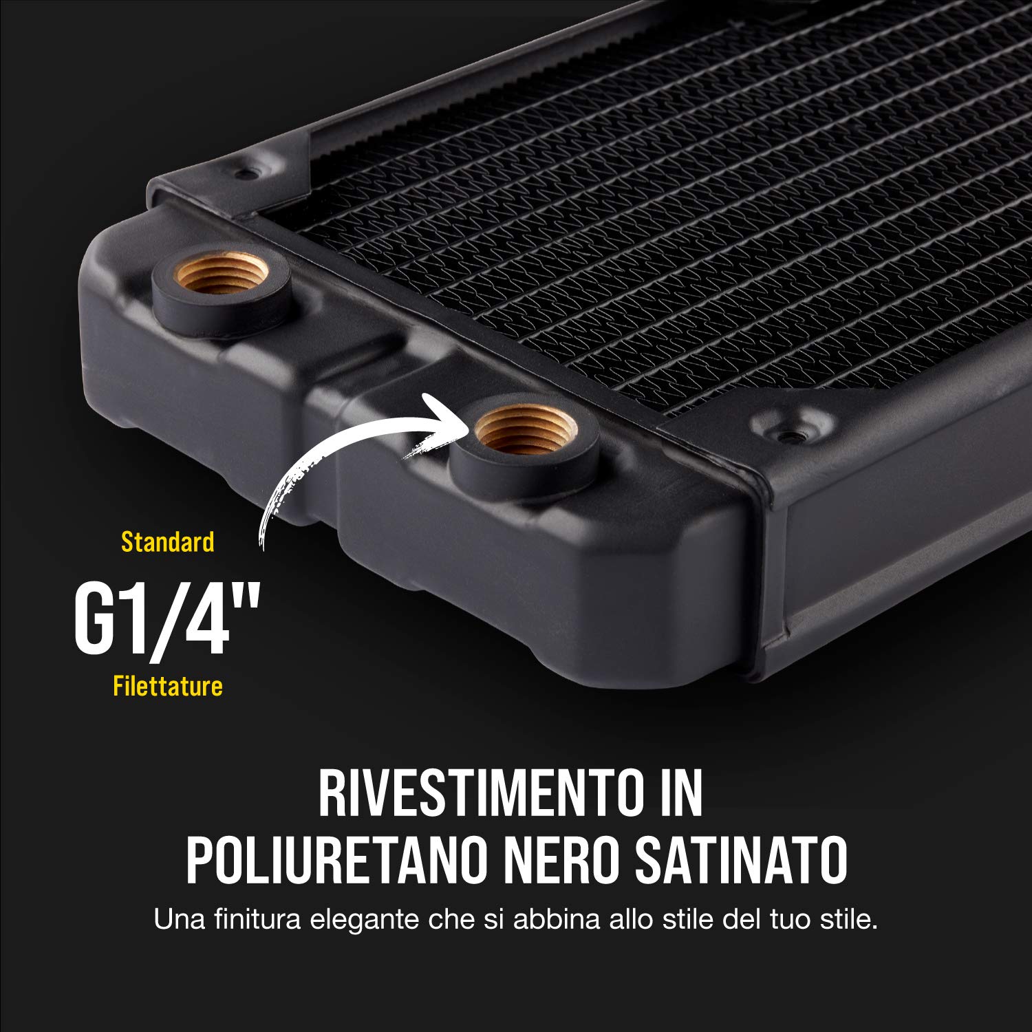 Corsair Hydro X Serie, XR5 280 mm Radiatore Sottile per Raffreddamento a Liquido, Doppi Supporti Ventole da 140 mm, Installazione Struttura di Rame di con Guide delle Viti Delle Ventole, Nero