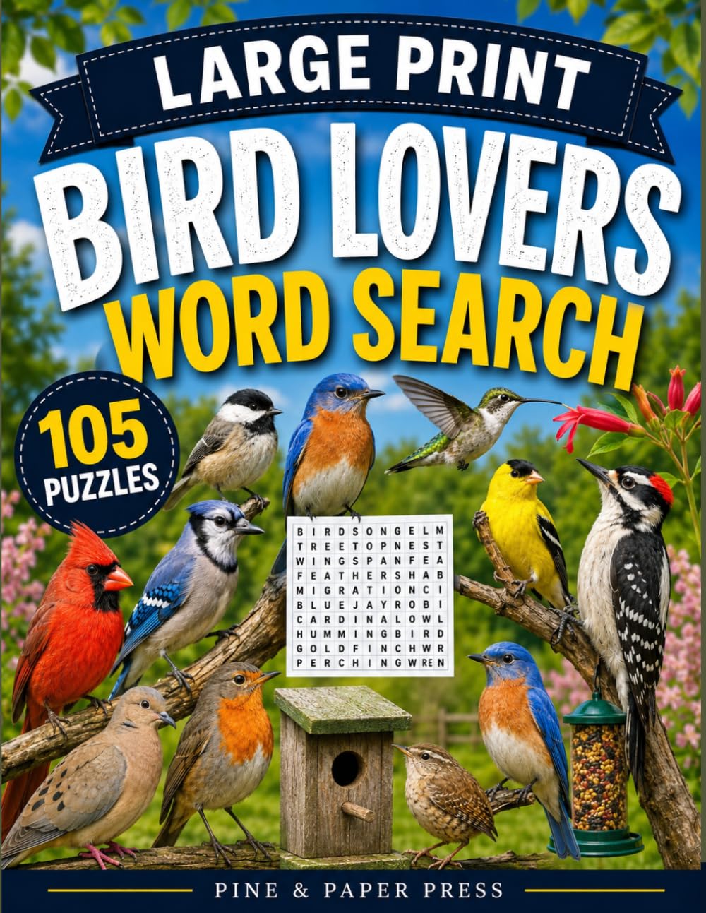 Bird Lovers Large Print Word Search: 105 Fun Puzzles for Bird Lovers