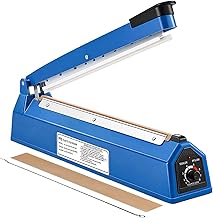 CROWNSHOP 300MM 12" Impulse Heat Sealer Portable Manual Food Film Sealing Machine Pressure Sealing Machine for Plastic Bag