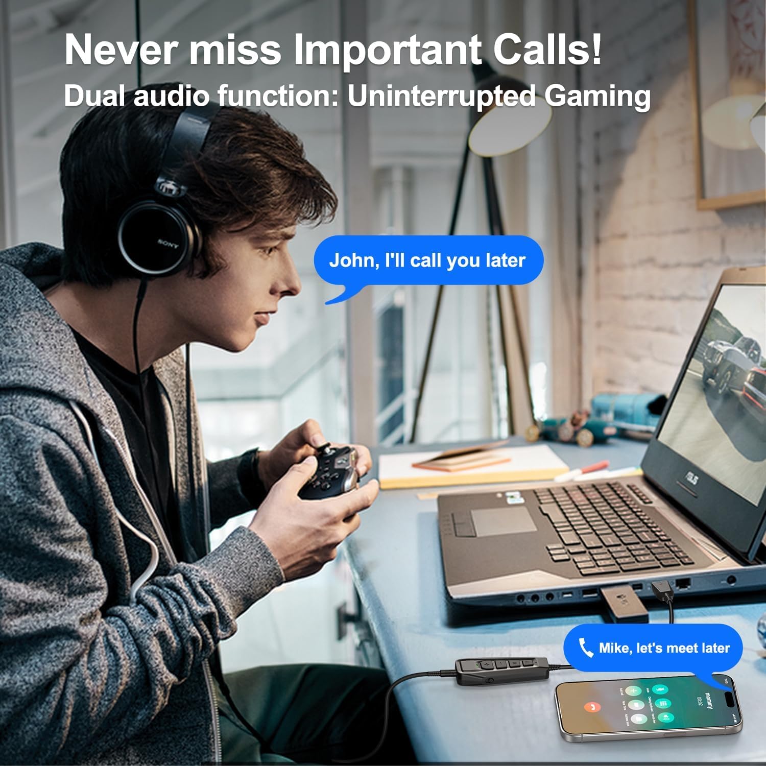 USB Sound Card USB to 3.5mm Jack Audio Adapter with Microphone,Virtual 7.1 Surround Sound,External Sound Card No Drivers Needed Plug and Play for PS4/PC/MAC/Stereo Headsets