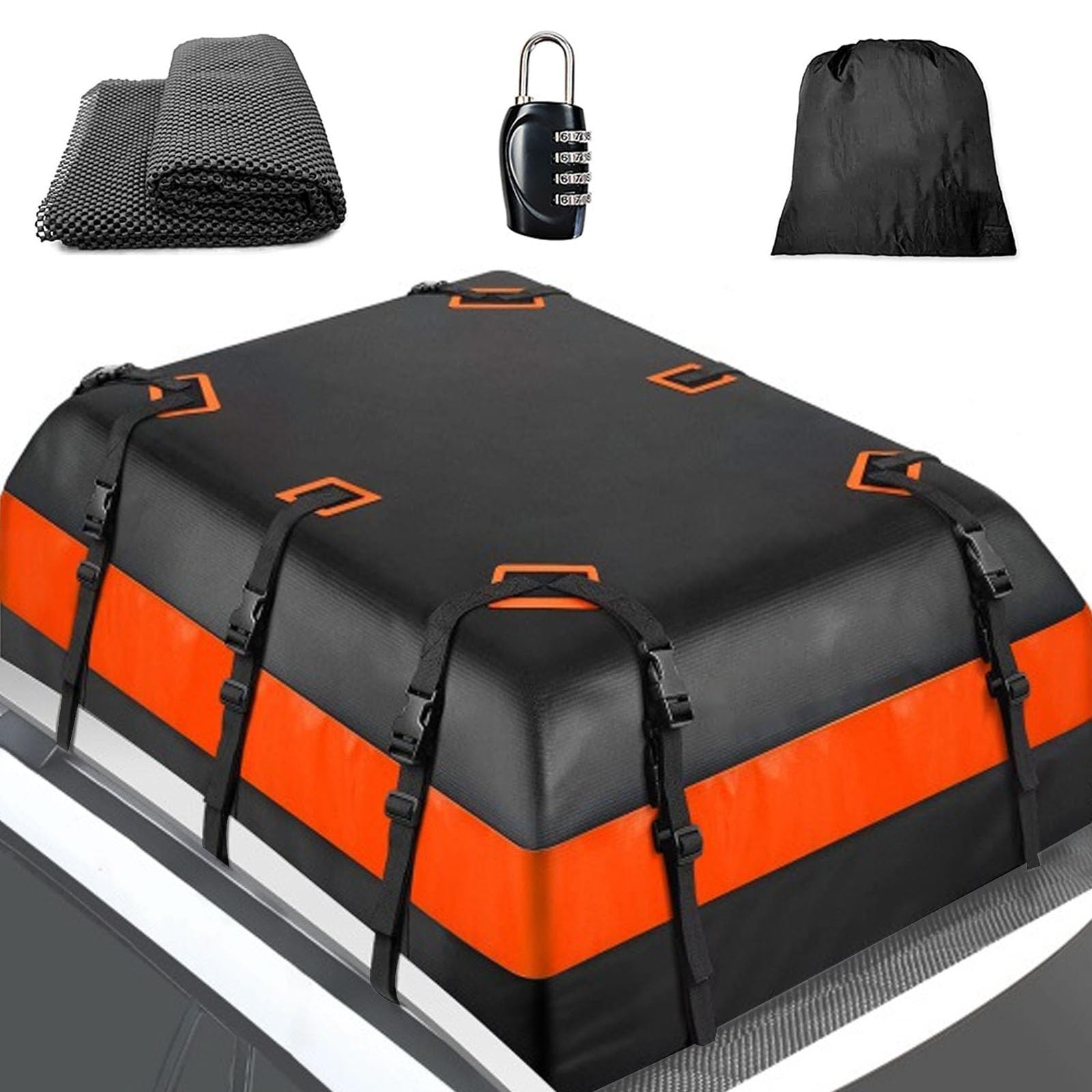 Dachbox Auto für OPEL ADAM M13, Faltbare Dachkoffer mit Anti-Rutsch-Matte, für Frachtgepäck, Reisen und Gepäcktransport,B/20cubic feet(132 * 100 * 43)