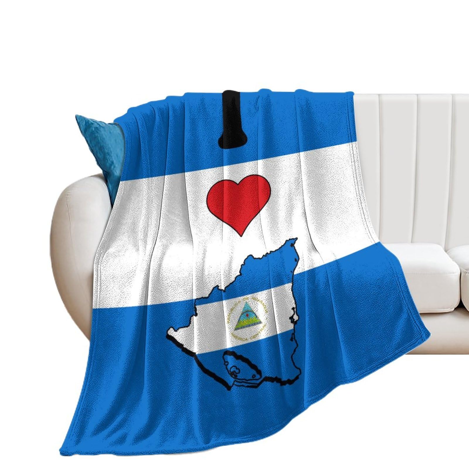 Plaid polaire I Love My Country couverture douce pour canapé