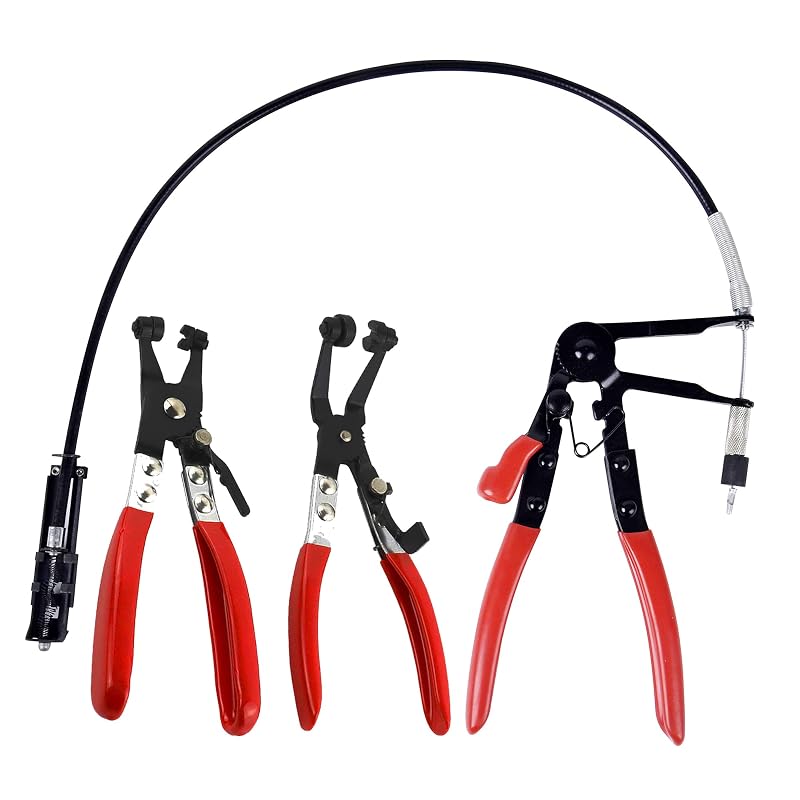 Kit de Alicates para Abraçadeiras de Mangueira mainpoint com Haste Flexível e Longo Alcance, 3 Peças