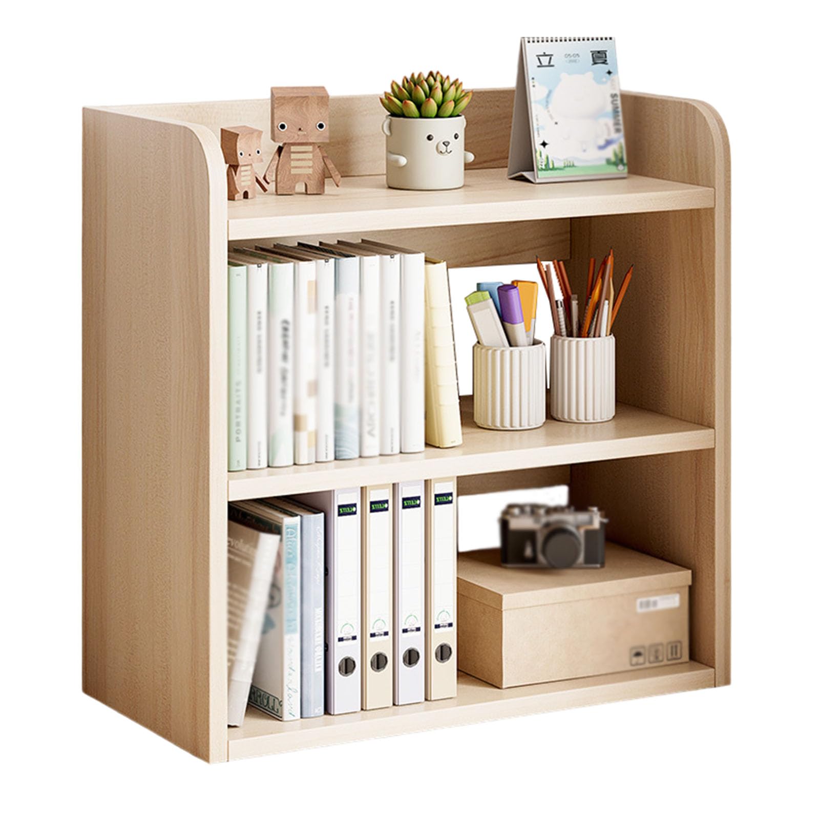 OLSKFUH Small And Cute Multifunctional Office Organizers And Storage, Desktop Organizer Shelf, Desk Hutch Desktop Bookshelf, Desk Shelves For Top Of Desk Suitable For Desks For D,B-brown-50CM