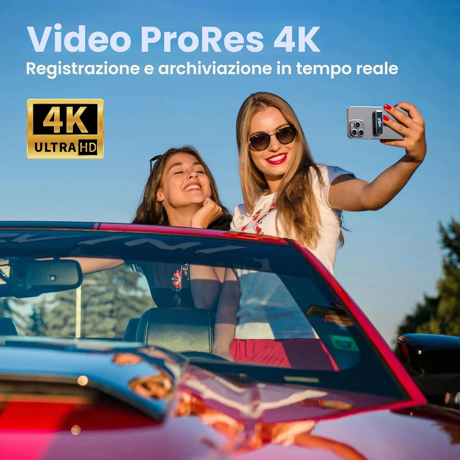 ZIKE Disco rigido esterno magnetico portatile con chiavette USB da 512 GB per iPhone 16/15 Pro, supporta 4K ProRes HDR, USB 3.2 Gen 1, hard disk esterno USB-C per iPhone 16/15/Android/MacBook/iPad