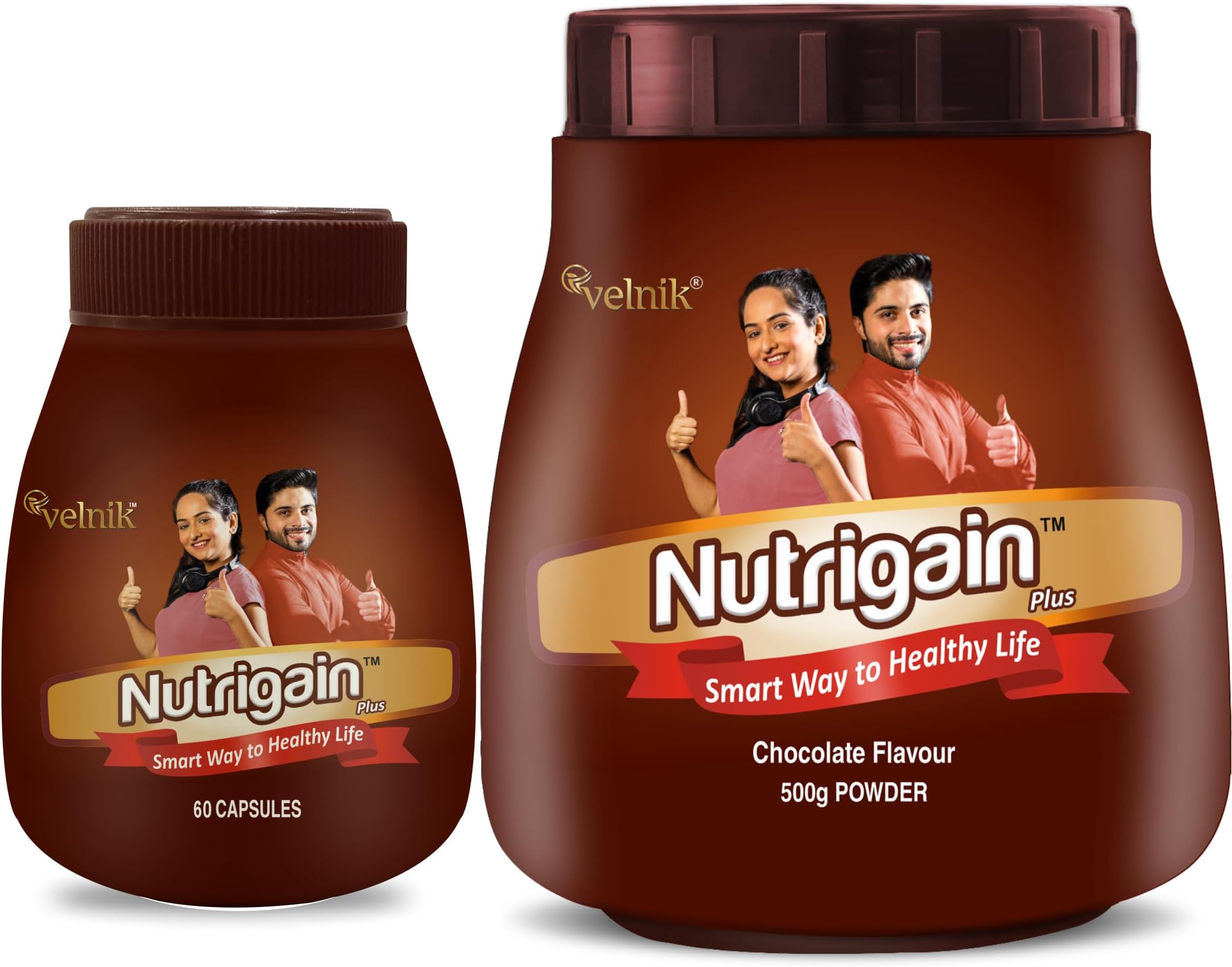 Ayurvedic Weight Gainer Supplement Powder and Capsules 500 gm Powder with 60 Capsules Combo.