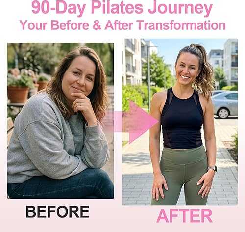 Miniatura 3 de Home Pilates Ring and Ball Set for Women with 5 Resistance Bands 13 inch Magic Circle Workout Essentials Starter Kit for Beginners, Full Body Toning