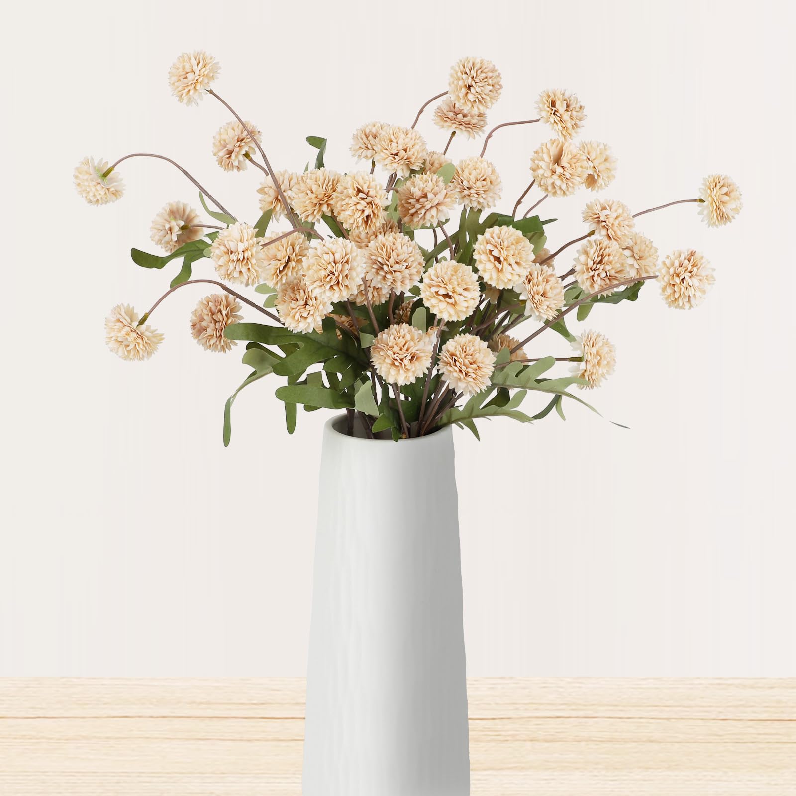 Amazon.com: Beige Pompon Mums Artificial Flowers, 8pcs Stems Faux
