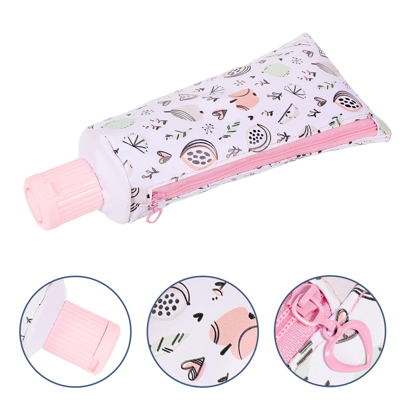Trousse à Crayons Paquet de Rangement Pratique et Portable Design Compact et Cartoon en Cuir pour Stylos et Pinceaux, Classe Voyages