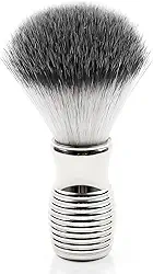 Doladaes Escova de barbear amarela prateada para homens, pincel de barbear macio e denso, cabo cromado ultra pesado, estrutura de porca ultra-forte, queda mínima, espuma rápida, o melhor barbear da