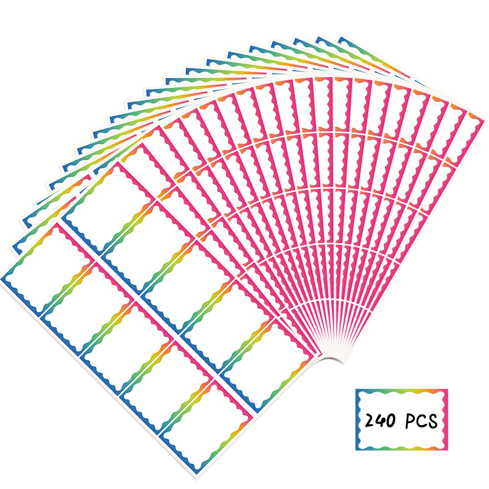 240 pcs Name Tag Labels, Colorful Sticky Name Labels 76 x 51 mm