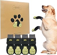 Vista 10 de BEAUTYZOO Calcetines antideslizantes para perros pequeños, medianos y grandes, protector de patas de perro con agarre para suelos de madera dura