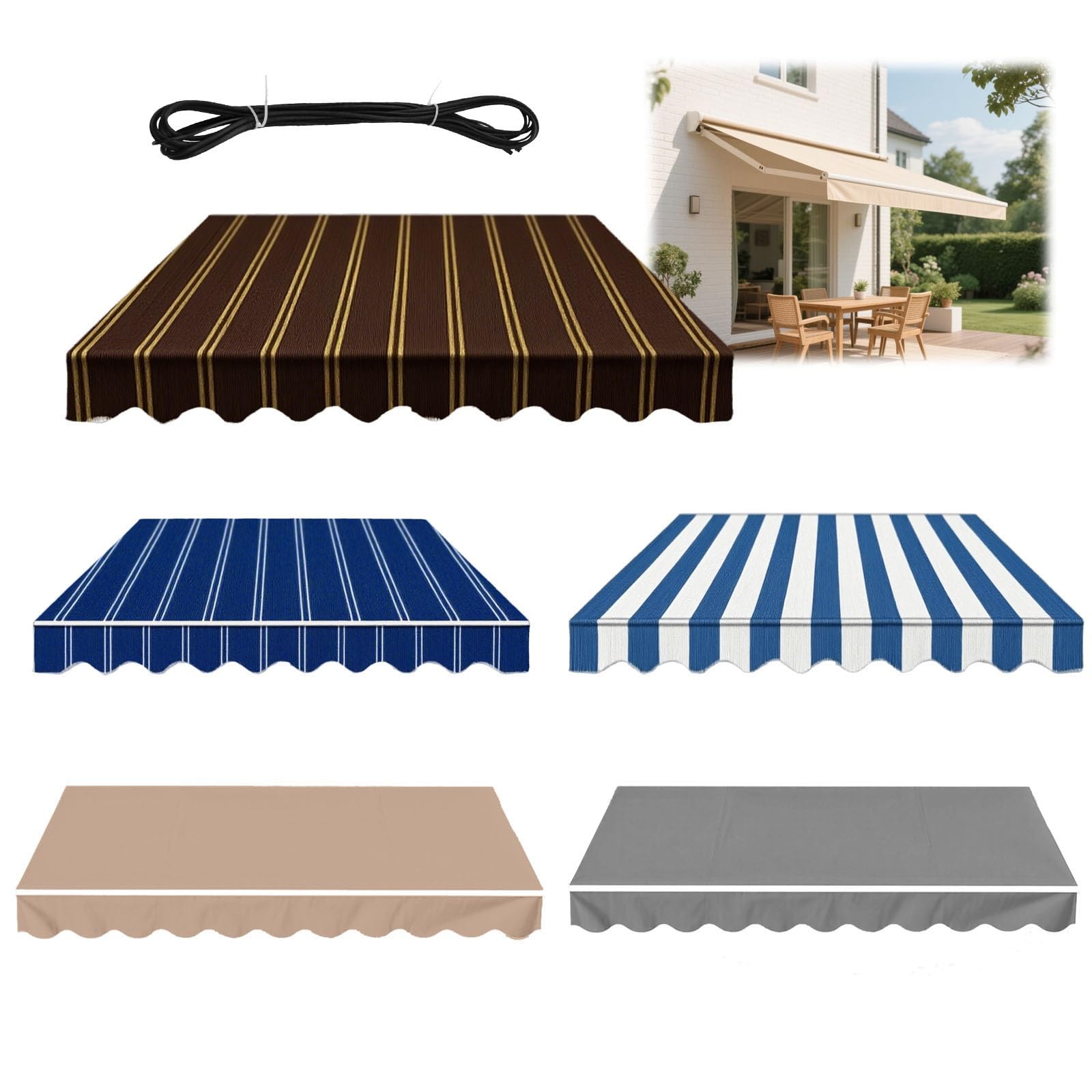 Tenda Campeggio Vinile Resistente Tettoia Esterni Tessuto Di Ricambio Per Tenda Da Campeggio Xenjum - Vinile 524,5g Resistente Alle Intemperie Tenda Sole Sostituzione Universale Tessuto Tenda Camper