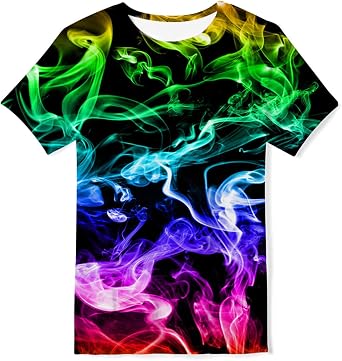 Kids4ever Boys Girls T-Shirts 3D مطبوعة قصيرة الأكمام تي شيرت أطفال غير رسميين لمدة 6-16 سنة