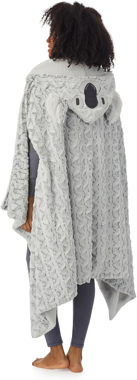 Saint Eve Grown Ups Sherpa Lined Fleece Blanket Hoodie for Women, Comfy Oversized Wearable Blanket Wrap with Animal Hood