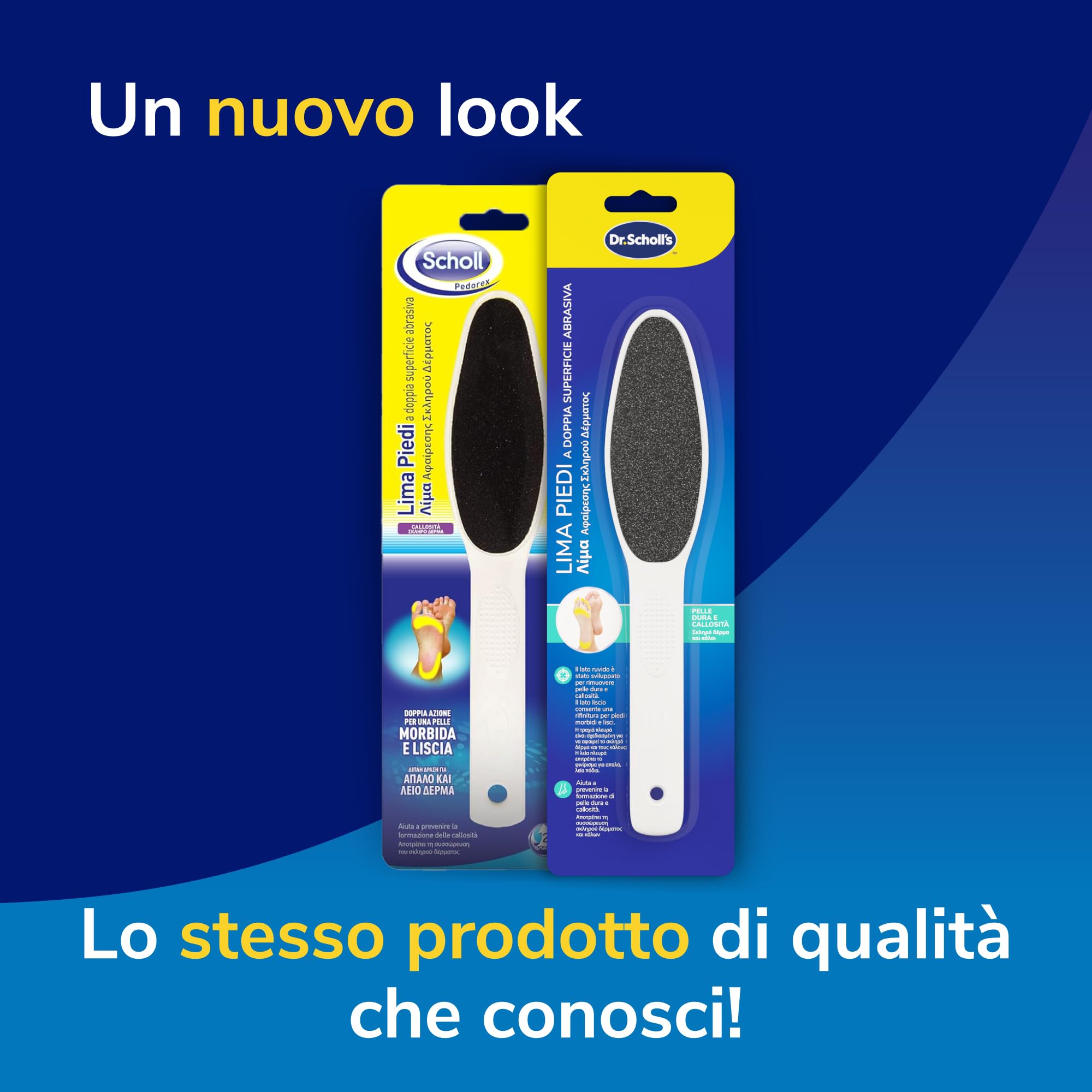 Dr. Scholl's Lima Piedi a Doppia Superficie Abrasiva con Cristalli di Diamante per Calli e Duroni, Due Superfici per Diverso Grado di Abrasione, Impugnatura Antiscivolo - 3